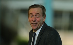 John Size celebrates his 1100th Hong Kong victory on Wednesday night. Photos: Kenneth Chan