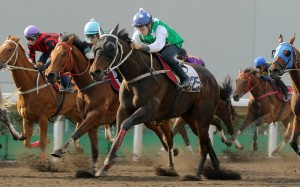 Pakistan Star (green and white silks) wins a trial at Sha Tin on Friday morning, beating home Time Warp (red and black). Photos: Kenneth Chan