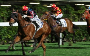 Neil Callan rides Spring Win to his second victory at Happy Valley last season. Photos: Kenneth Chan