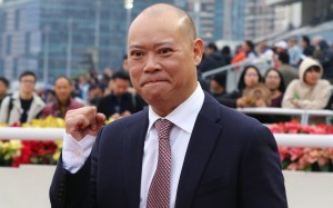 Trainer Chris So after Tianchi Monster won at Sha Tin, marking his 200th Hong Kong winner. Photos: Kenneth Chan