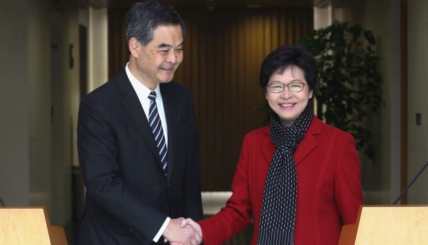 Can Carrie Lam make an entrance if CY Leung refuses to go gentle ... - South China Morning Post