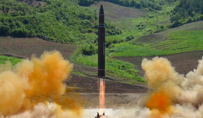 The purported launch of a North Korean ICBM in July 2017. The US wants ‘complete, verifiable and irreversible denuclearization.’
