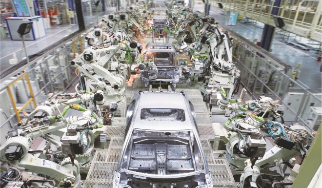 GAC Toyota's production line for complete-vehicle manufacturing