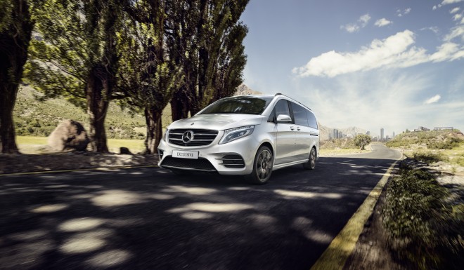 The Mercedes-Benz V-class spacious sedan combines comfort and luxury on a large scale.
