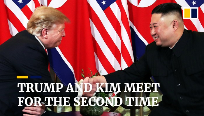 US President Donald Trump and North Korean leader Kim Jong-un meet for ...