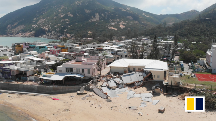 The beachside village of Shek O in southeast Hong Kong was one of the areas hardest hit by Typhoon Mangkhut, the most intense storm on record to strike the city. Floodwaters pushed debris onto...