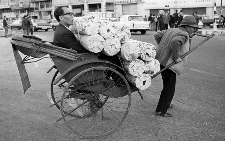 A rickshaw in Hong Kong circa 1971. Picture: SCMP