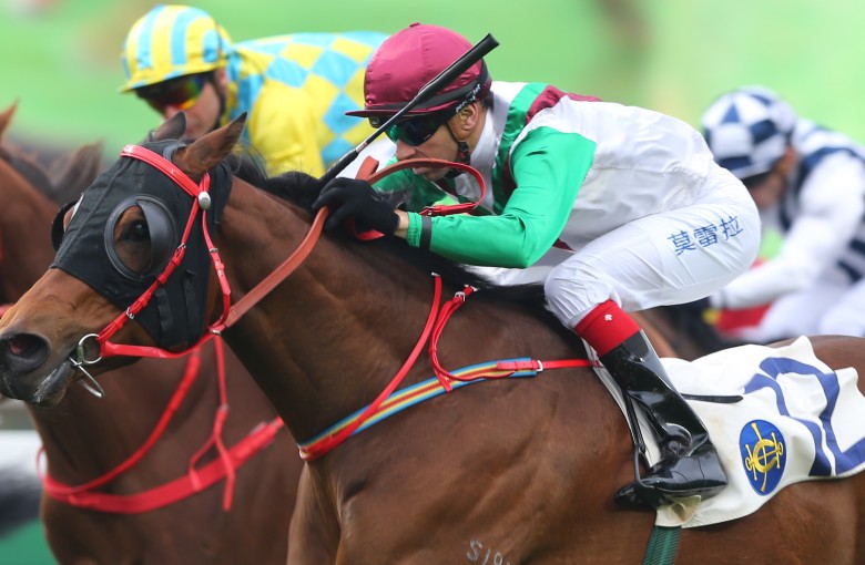 Joao Moreira gets the best out of Be There Ahead to win again for Peter Ho. Photo: Kenneth Chan