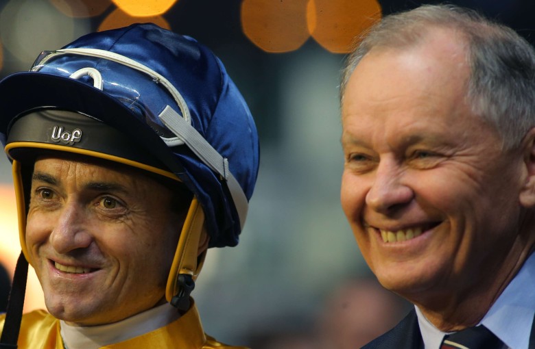 Douglas Whyte and John Moore celebrate a double. Photos: Kenneth Chan