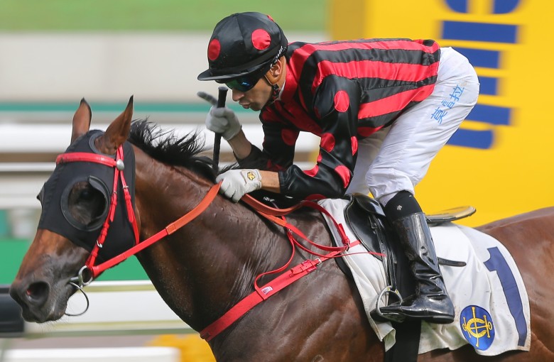 Thewizardofoz (Joao Moreira) finally lives up to his reputation, winning the Premier Cup at Sha Tin in June. Photos: Kenneth Chan