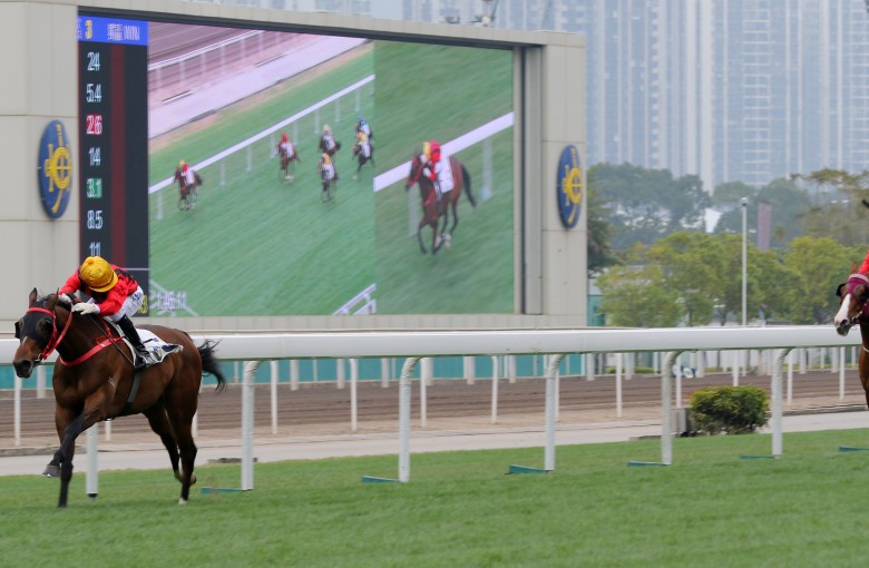 Dinozzo streets his rivals in the Group Three Centenary Vase. Photos: Kenneth Chan