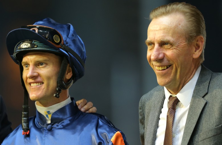Zac Purton and John Size celebrate a winner together. Photos: Kenneth Chan