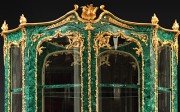 JOSEPH-EMMANUEL ZWIENER (1849-1900) Universal Exhibition 1878 in Paris A malachite Display Cabinet Ornamentation of sculpted, chiseled and gilt bronze. H 260; W 140 cm.  (H 102,5; W 55 in.) Provenance: Comte de Montaigne de Poncins