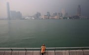 The skyline obscured by air pollution in Tsim Sha Tsui. Photo: Sam Tsang