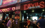 Patrons of Devil’s Advocate in Wan Chai during Hong Kong Rugby Sevens week. Photo: Dickson Lee