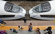 High-speed trains in Yantai, east China's Shandong Province. The country has been making a big push to sell its rail technology overseas. Photo: Xinhua