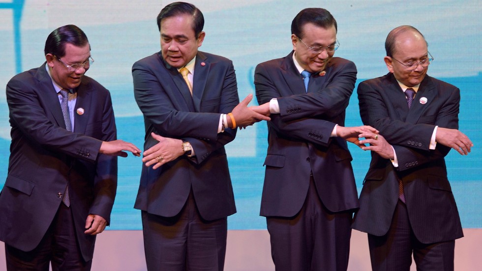 Premier Li Keqiang meeting with leaders of Thailand, Cambodia and Myanmar in Bangkok in December last year. Image: AFP