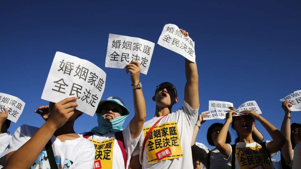 Thousands Opposing Same Sex Marriage Stage Rally In Taiwan South