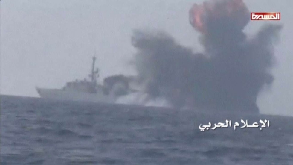 The moment Yemen Houthis launch attack on Saudi warship with suicide