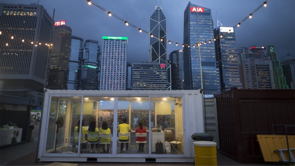 Commercial buildings in the business district of Central in Hong Kong. Runaway home prices exacerbated by cross-border capital flight have made home ownership an increasingly unattainable dream for many Hongkongers. Photo: EPA