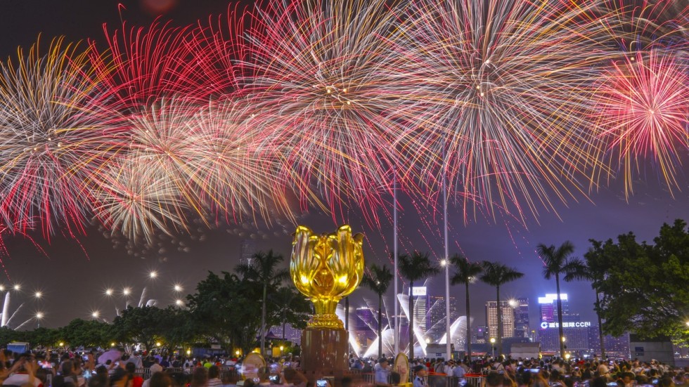 Hong Kong’s Victoria Harbour lights up with largest and most expensive