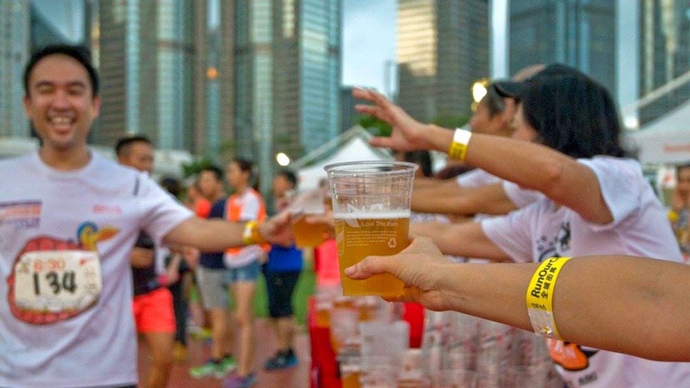 Running Drinking Beer Running Drinking Beer