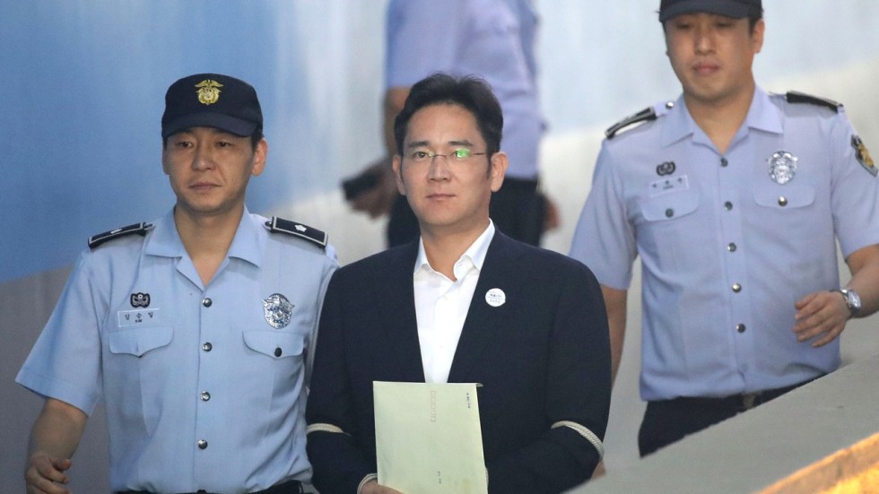Image result for Court sentences Samsung heir to five years in prison for bribery