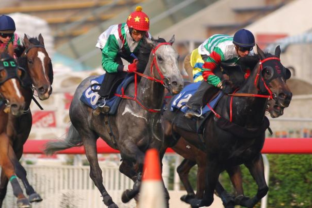 Jade Christy (right) trialled strongly in blinkers with Zac Purton 11 days ago.
