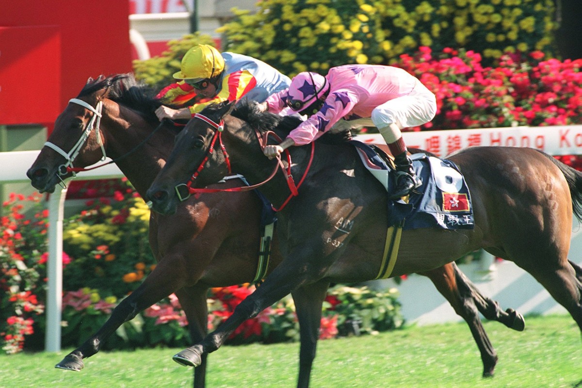 Sunline (inside) beat Fairy King Prawn in an epic Hong Kong Mile in 2000, with the commentary making our top five list. Photo: K. Y. Cheng
