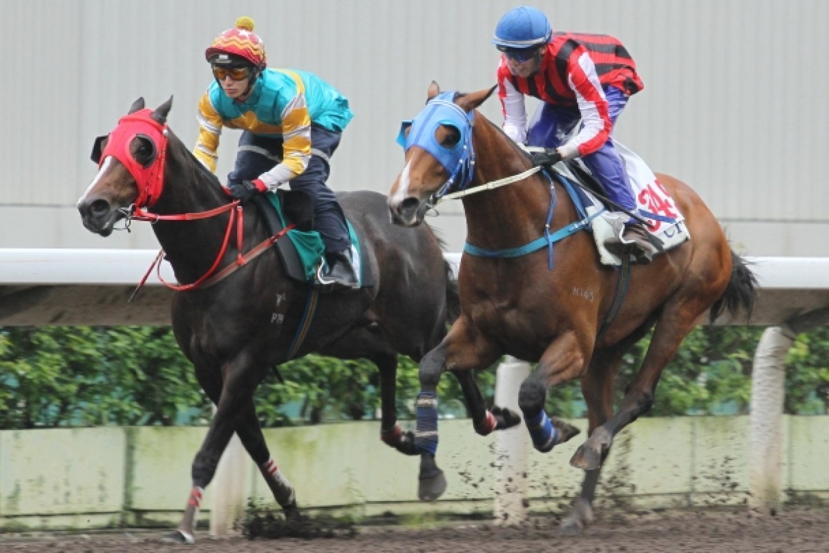 Grimmy (inside) is back on song, judging by his trial effort. Photo: Kenneth Chan
