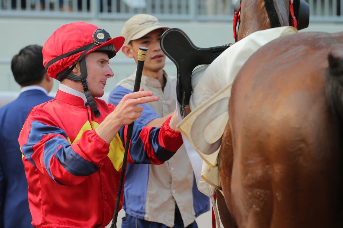 Zac Purton won at Sha Tin on Travel Brand, 24 hours after securing the world's richest turf mile - the Doncaster Mile - on Sacred Falls. Photo: Kenneth Chan