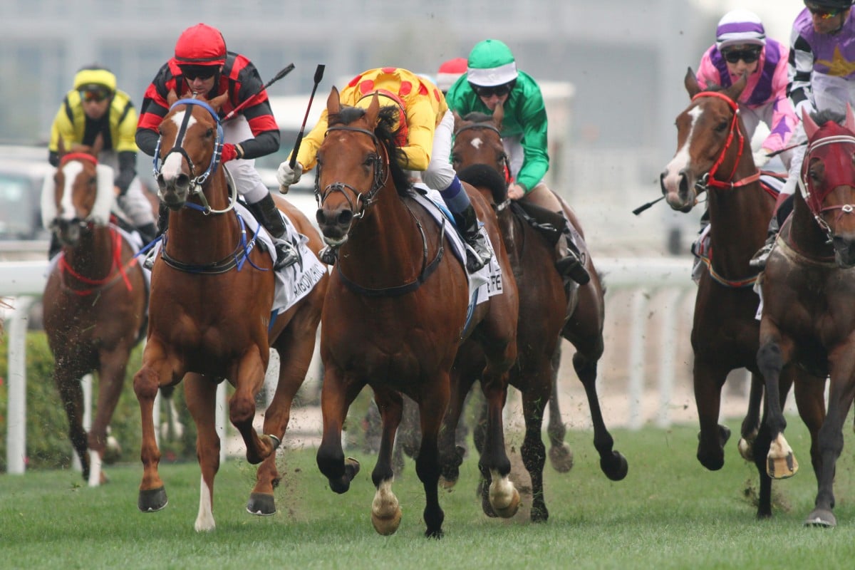 Akeed Mofeed races clear to win the Hong Kong Derby in March last year. Photo: Kenneth Chan