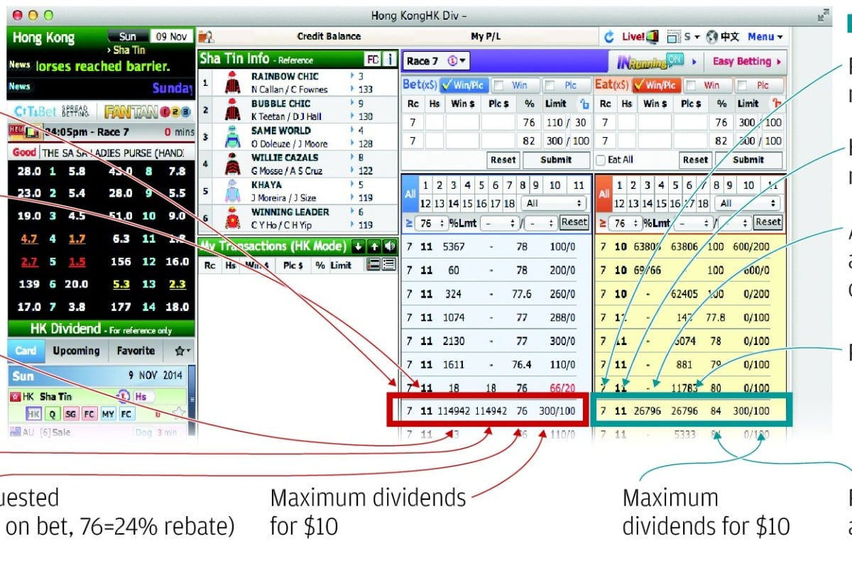 A graphic shows what the CITIbet site looks like for Hong Kong races.    