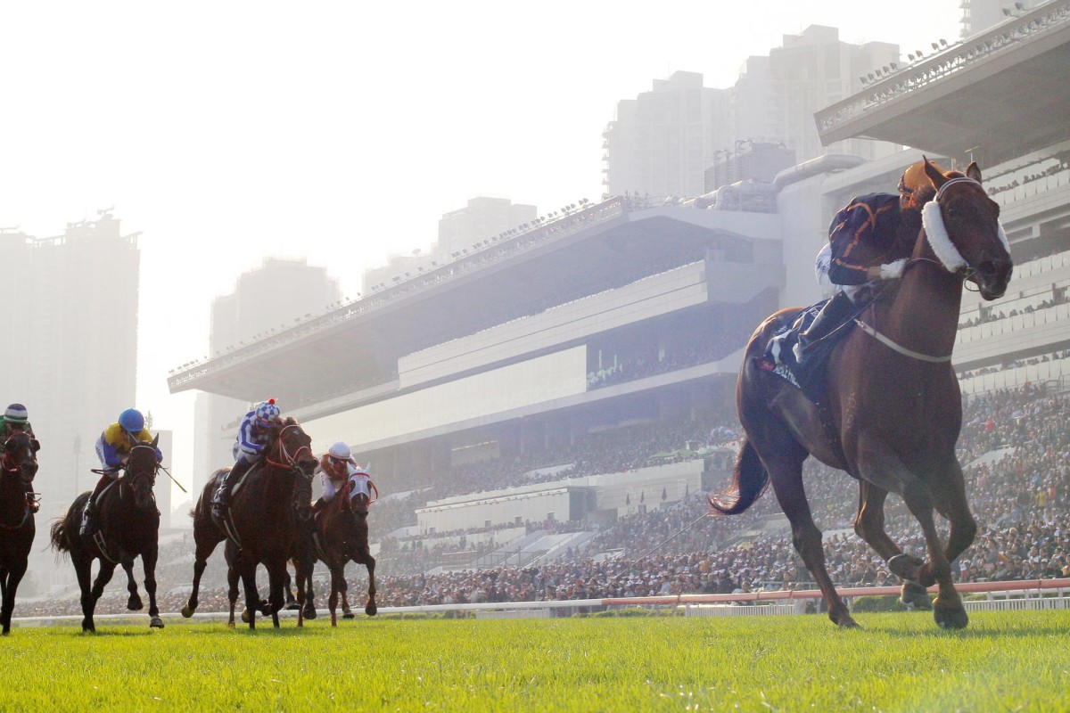 Able Friend demolishes his rivals in the Hong Kong Mile. Photo: Kenneth Chan