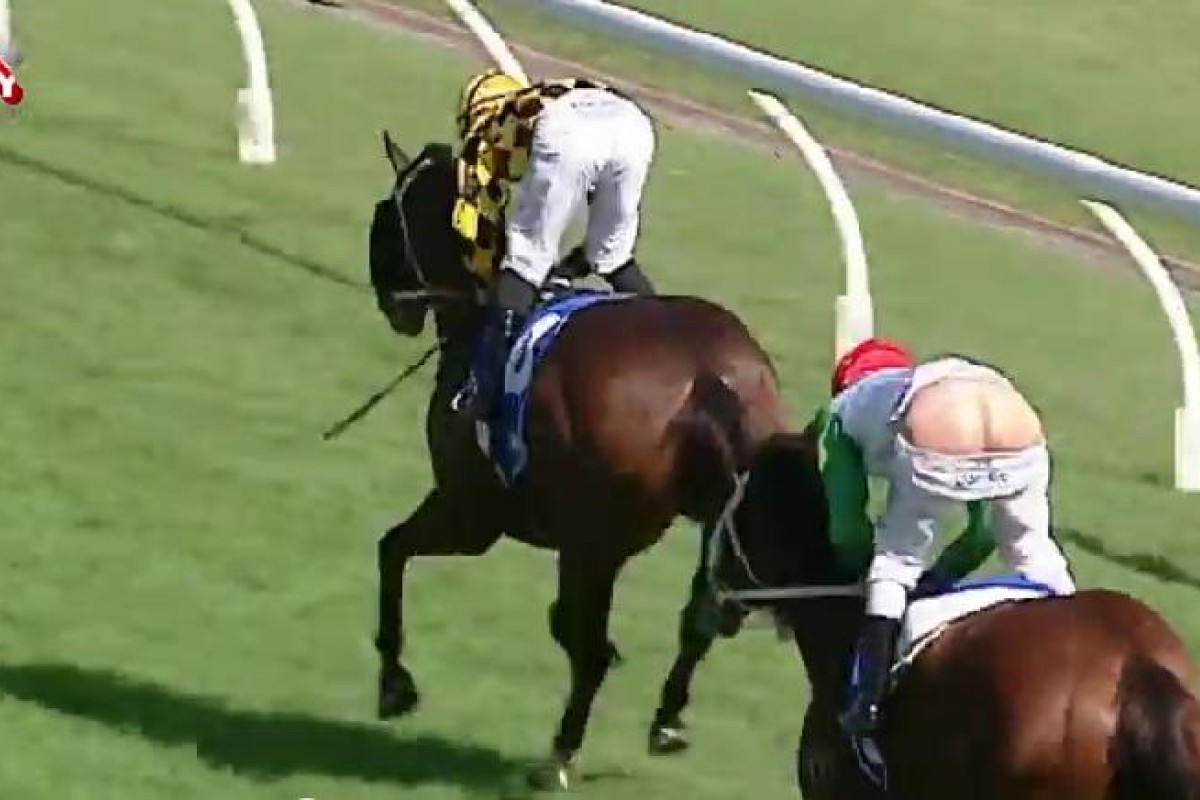 Tommy Berry was glad to be in front of Blake Shinn. Photo: Sky Racing Australia. 