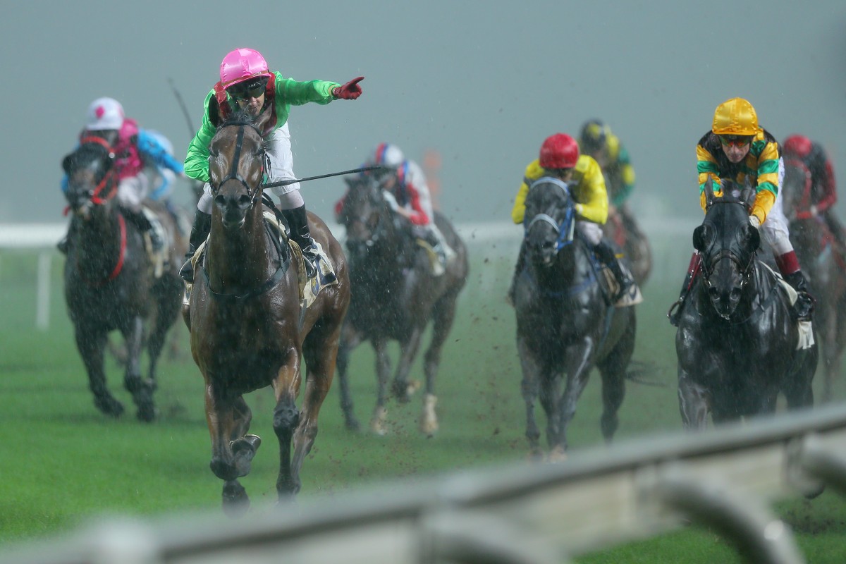 Good Luck Boy wins in a thunderstorm at Sha Tin on Sunday. Photo: Kenneth Chan