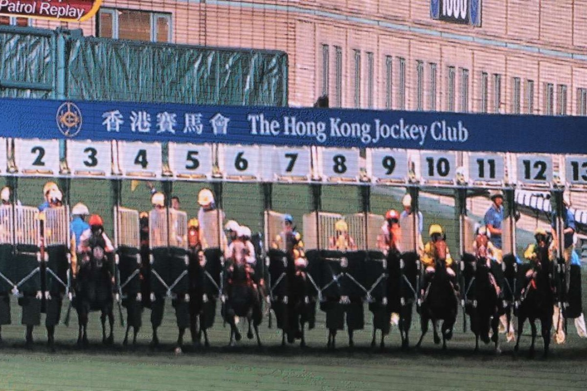 Race vision shows the uneven start as some barriers fail to open, forcing stewards to declare the race void for the first time ever in Hong Kong. Photos: Kenneth Chan