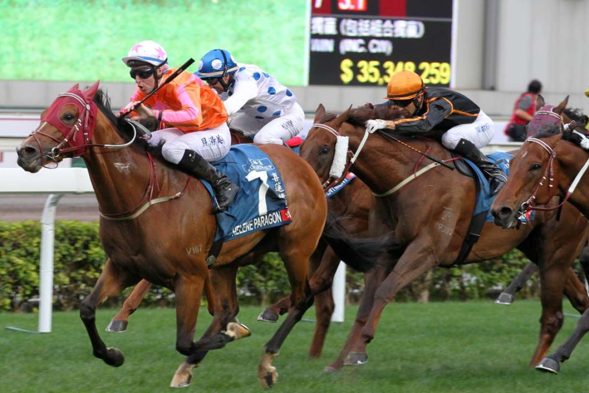 Helene Paragon wins the Stewards’ Cup at Sha Tin. Photos: Kenneth Chan.