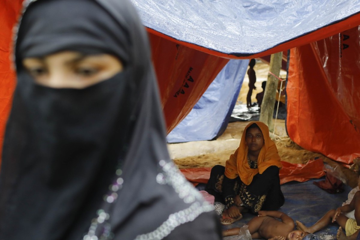 Rohingya refugees from Myanmar’s Rakhine state shelter in Bangladesh. Photo: AFP