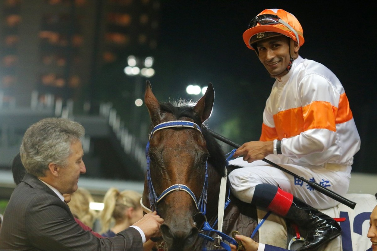 Karis Teetan returns to scale in June after winning on Kiram at Happy Valley. Photos: Kenneth Chan.