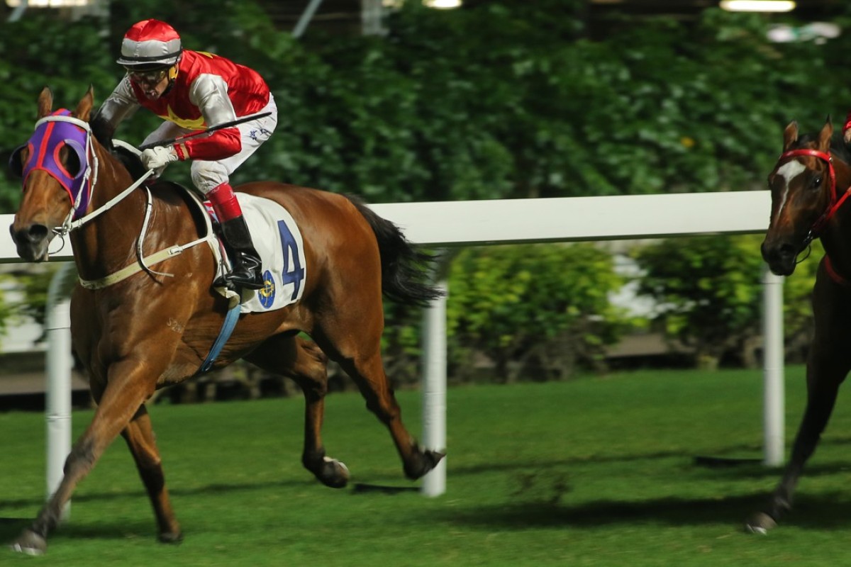 Douglas Whyte guides Wah May Baby to victory at Happy Valley in October 2016. Photos: Kenneth Chan