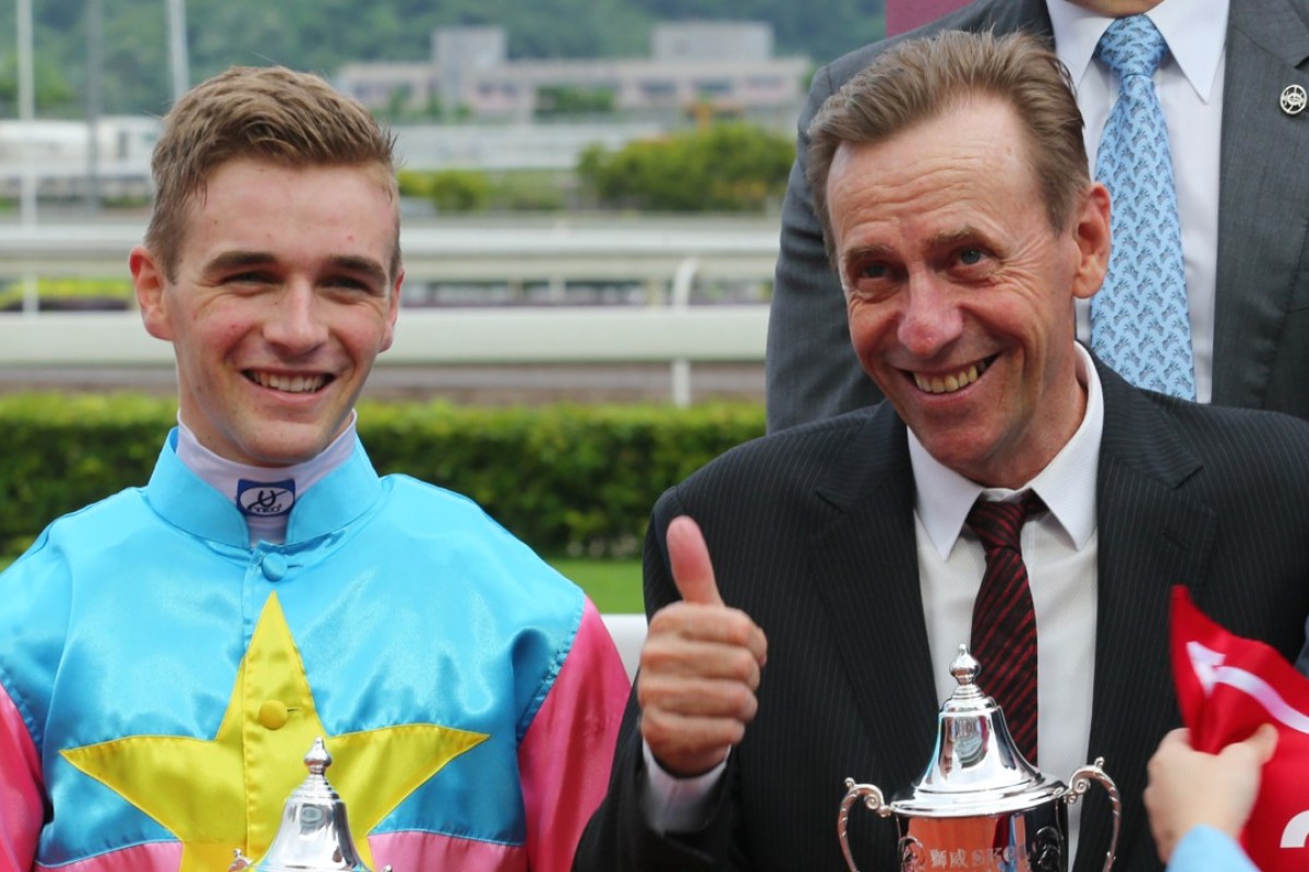 Sam Clipperton and John Size celebrate a win earlier this season. Photos: Kenneth Chan.