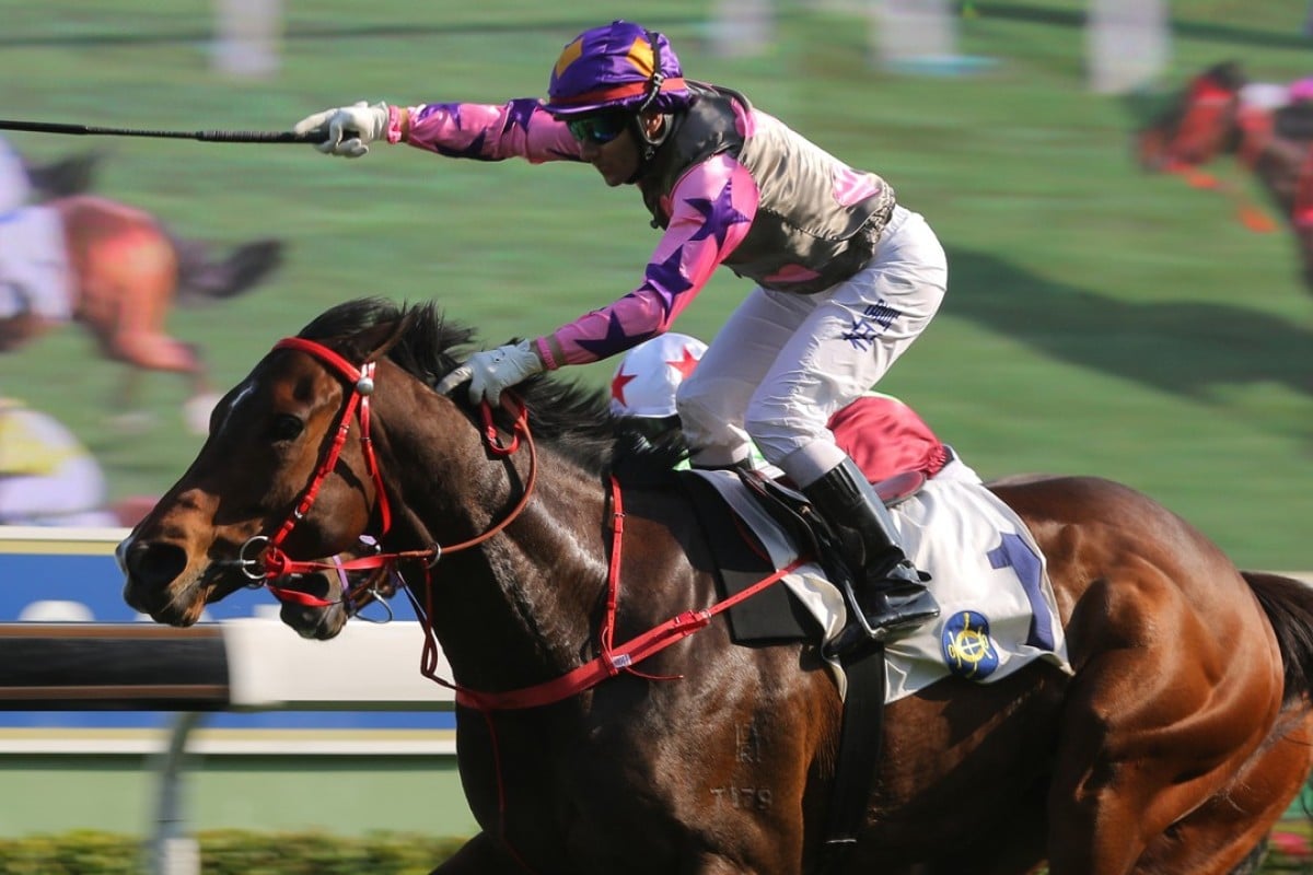 Brett Prebble salutes as Amazing Kids prevails at Sha Tin on Sunday. Photos: Kenneth Chan