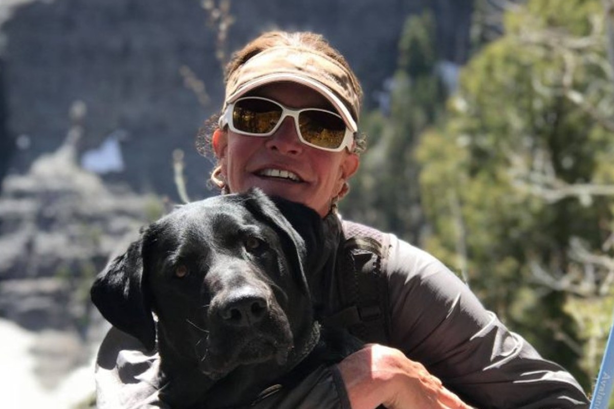 Charlotte Fox and her dog Gus. Fox has died after falling at home. Photo: Amy Denicke