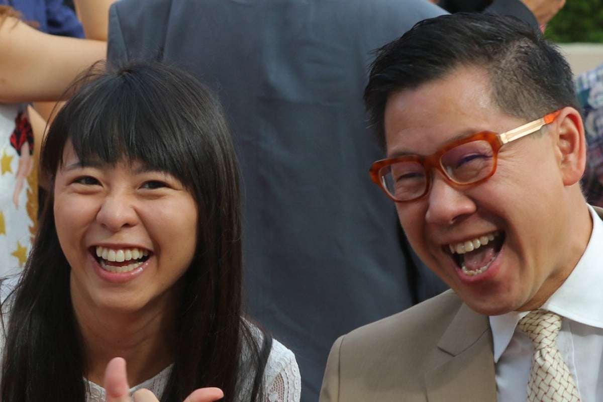 Dennis Yip celebrates with ex-jockey Kei Chiong. Photos: Kenneth Chan