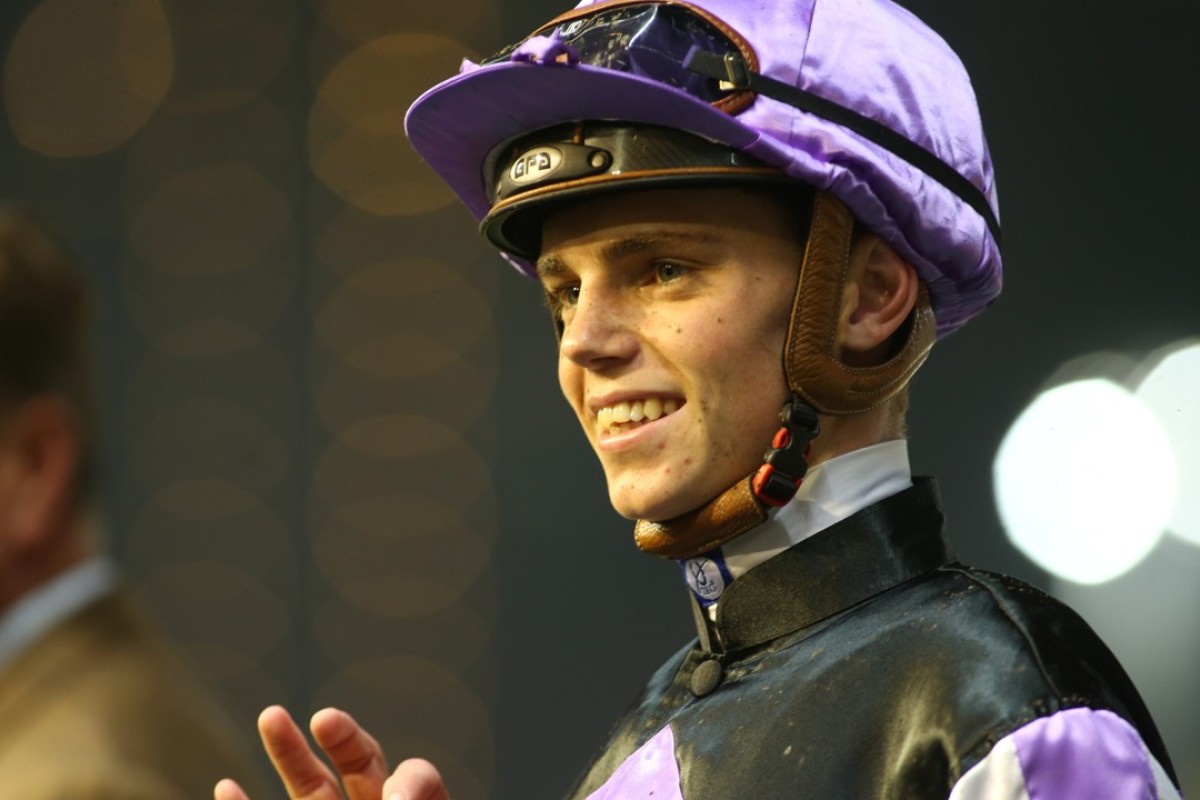 Jockey Callan Murray before breaking his nose. Photos: Kenneth Chan