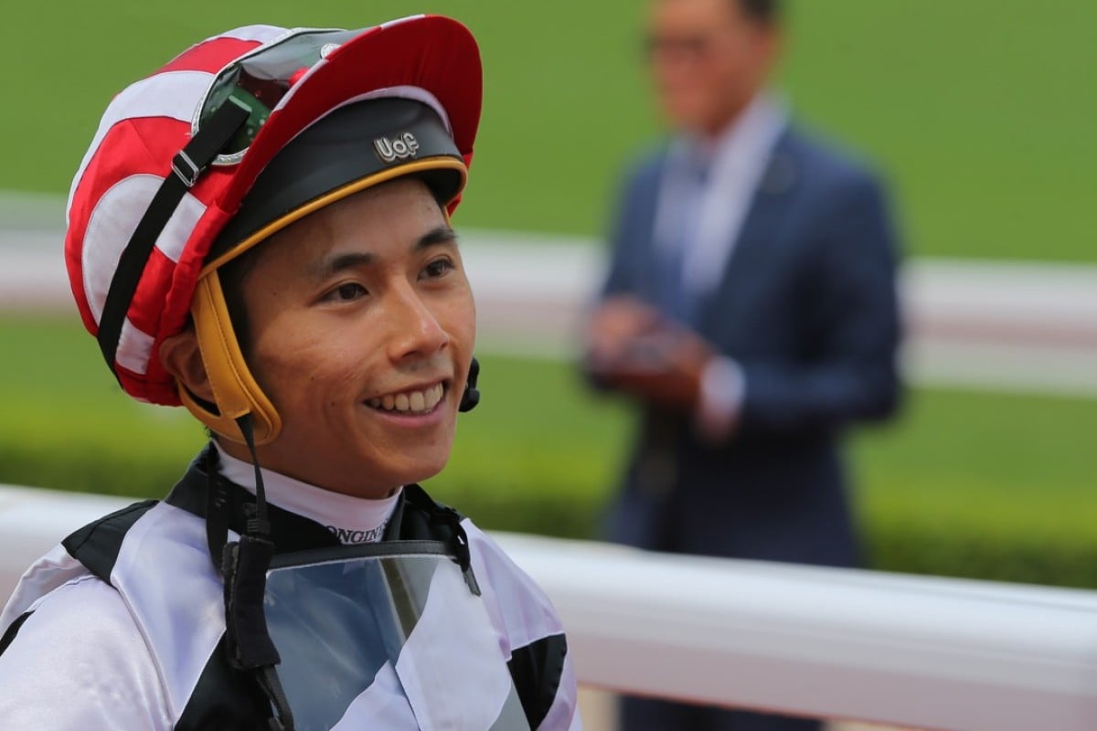 Matthew Poon returns to scale after another winner. Photos: Kenneth Chan