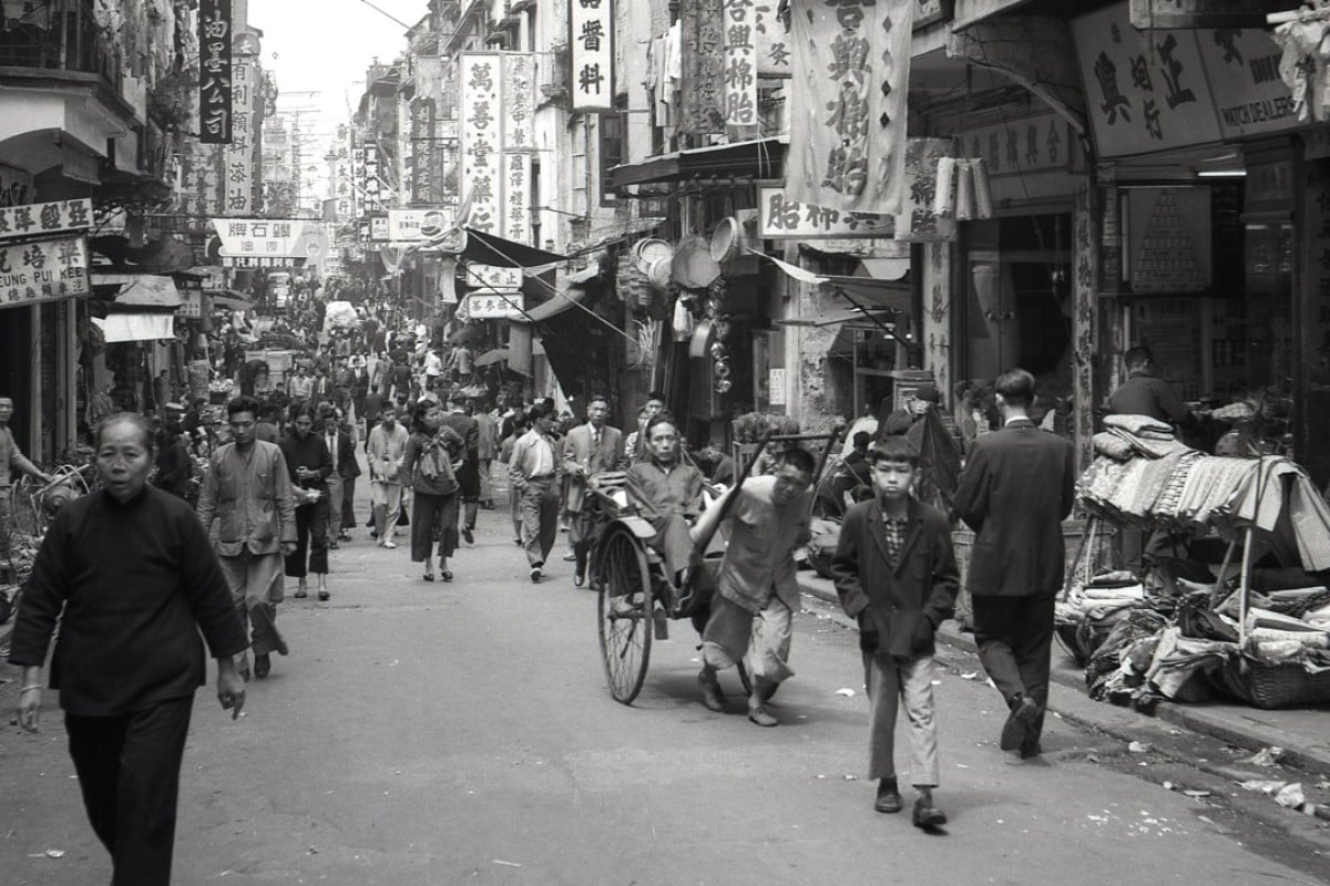 An historical photo shows a busy street in Hong Kong. Picture: Alamy