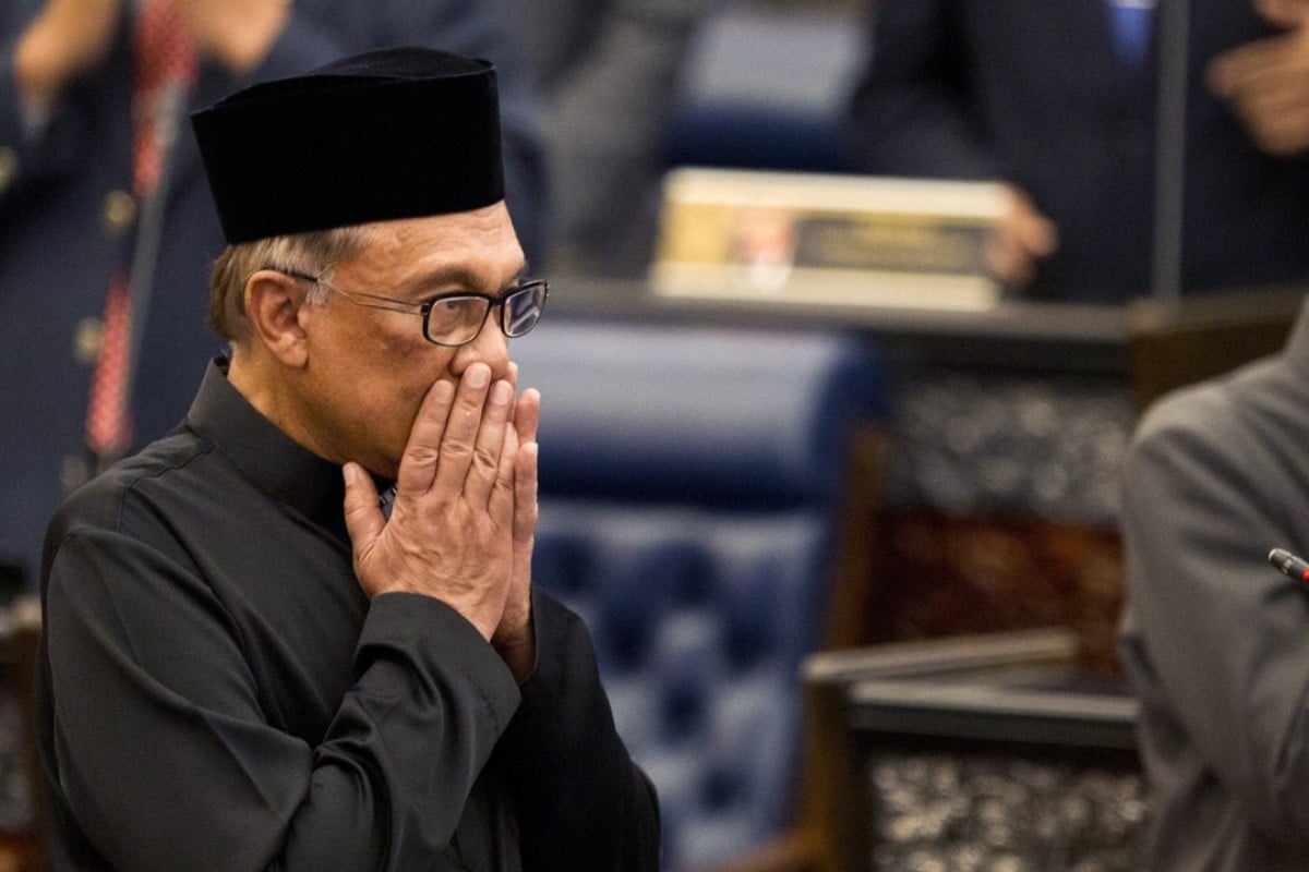 Malaysian politician Anwar Ibrahim in parliament. Photo: AP