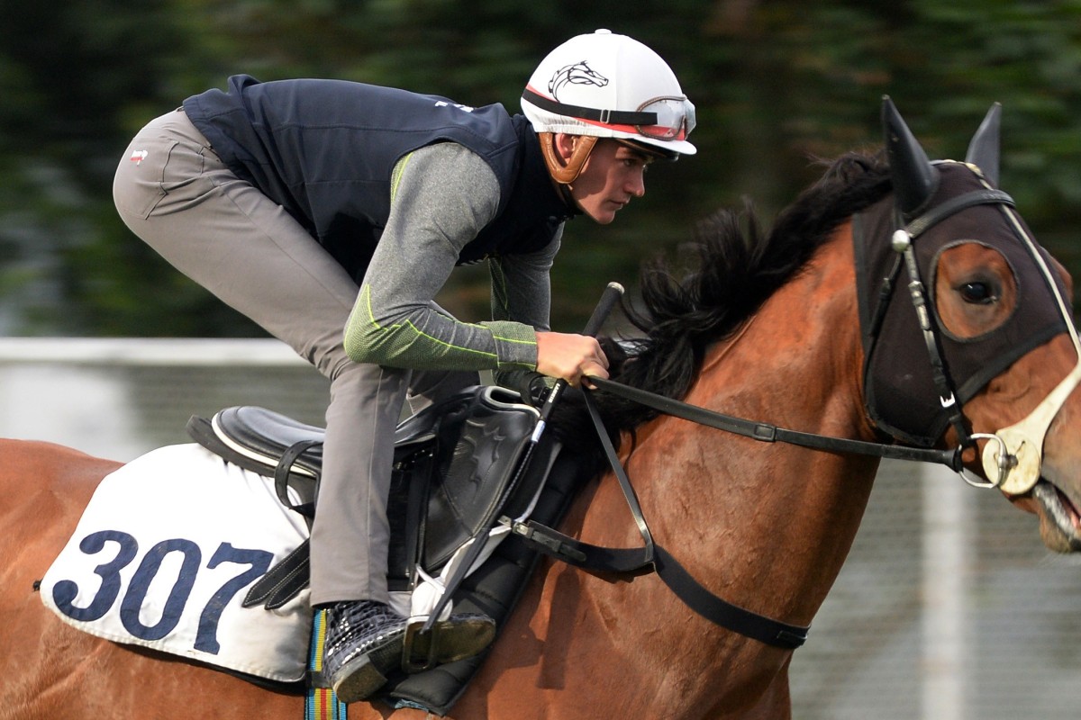 Regan Bayliss rides Sea Jade in trackwork at Sha Tin this week. Photo: Kenneth Chan